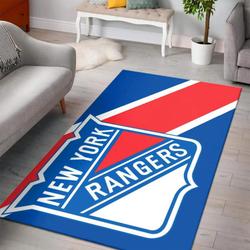 New York Rangers NHL Basketball Team Logo Carpet Rug Living Room 1912275