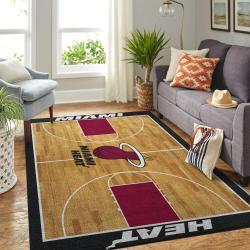 NBA Miami Heat Basketball Area Rug Living Room Rug Team Logo Carpet V1787