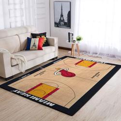 NBA Miami Heat Basketball Area Rug Living Room Rug Team Logo Carpet V1789