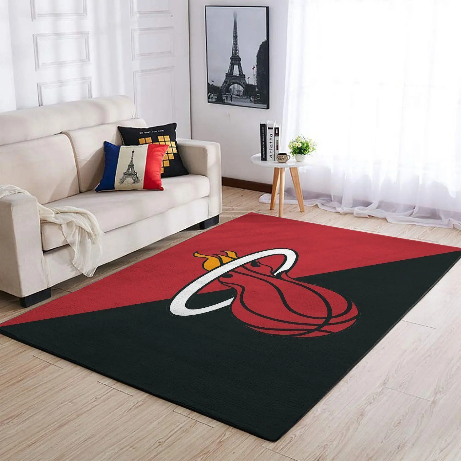NBA Miami Heat Basketball Area Rug Living Room Rug Team Logo Carpet V1794