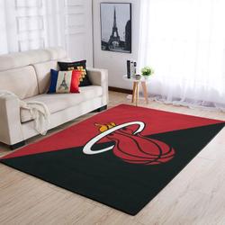 NBA Miami Heat Basketball Area Rug Living Room Rug Team Logo Carpet V1794