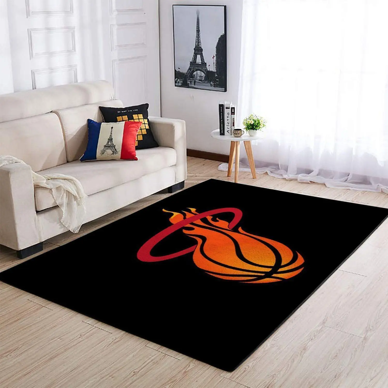 NBA Miami Heat Basketball Area Rug Living Room Rug Team Logo Carpet V1796