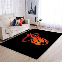 NBA Miami Heat Basketball Area Rug Living Room Rug Team Logo Carpet V1796