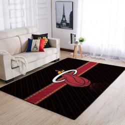 NBA Miami Heat Basketball Area Rug Living Room Rug Team Logo Carpet V1798