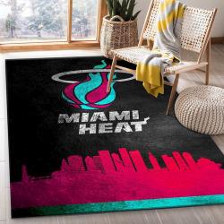Miami Heat Vice Skyline Nba Team Logo Area Rug Kitchen Rug Us Gift D