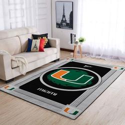 NCAA Miami (FL) Hurricanes Football Team Logo Carpet Rug Living Room 19120754 3