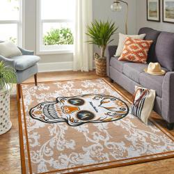 Miami Marlins Skull Style Area Rug Mlb Team Logo Carpet Living Room Rugs