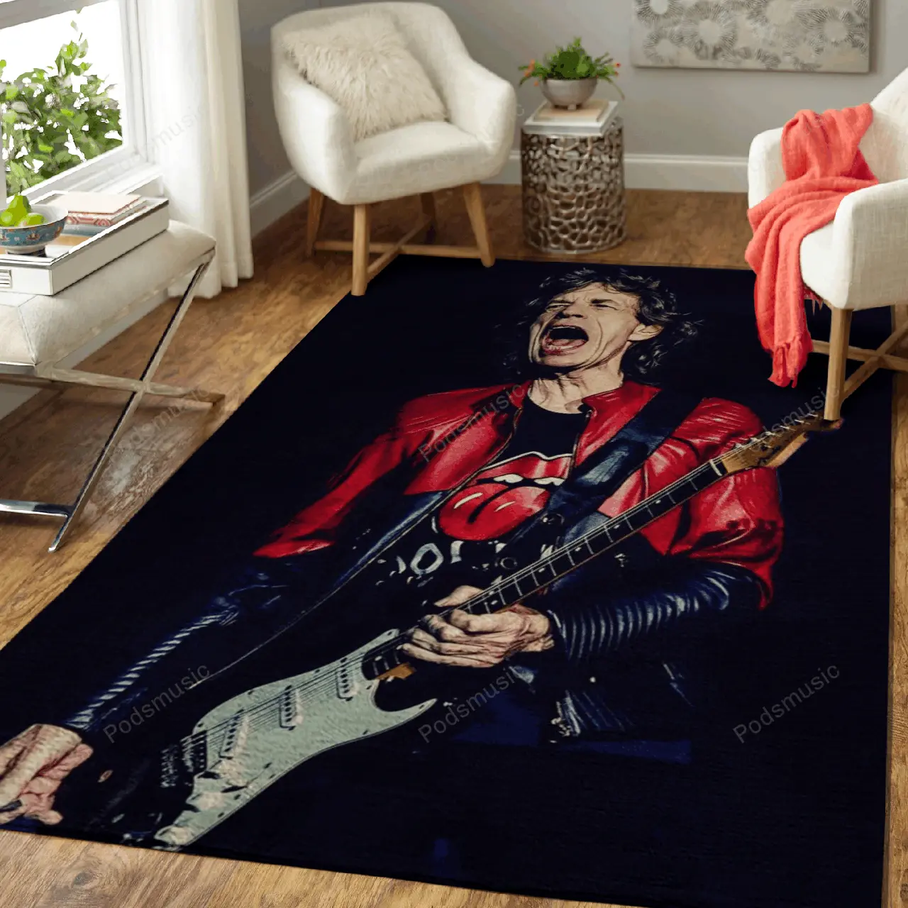 Mick Jagger Guitars Music Artist Art For Fans Area Rug Living Room Carpet Rug Regtangle Carpet Floor Decor Home Decor