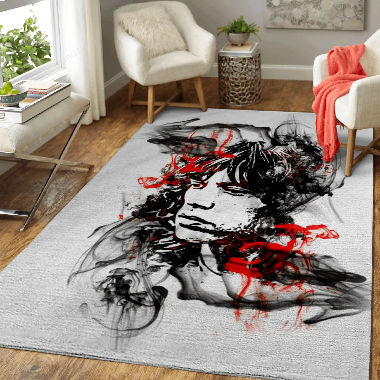 Mick Jagger Rolling Stones Music Legends Art For Fans Area Rug Living Room Carpet Rug Regtangle Carpet Floor Decor Home Decor