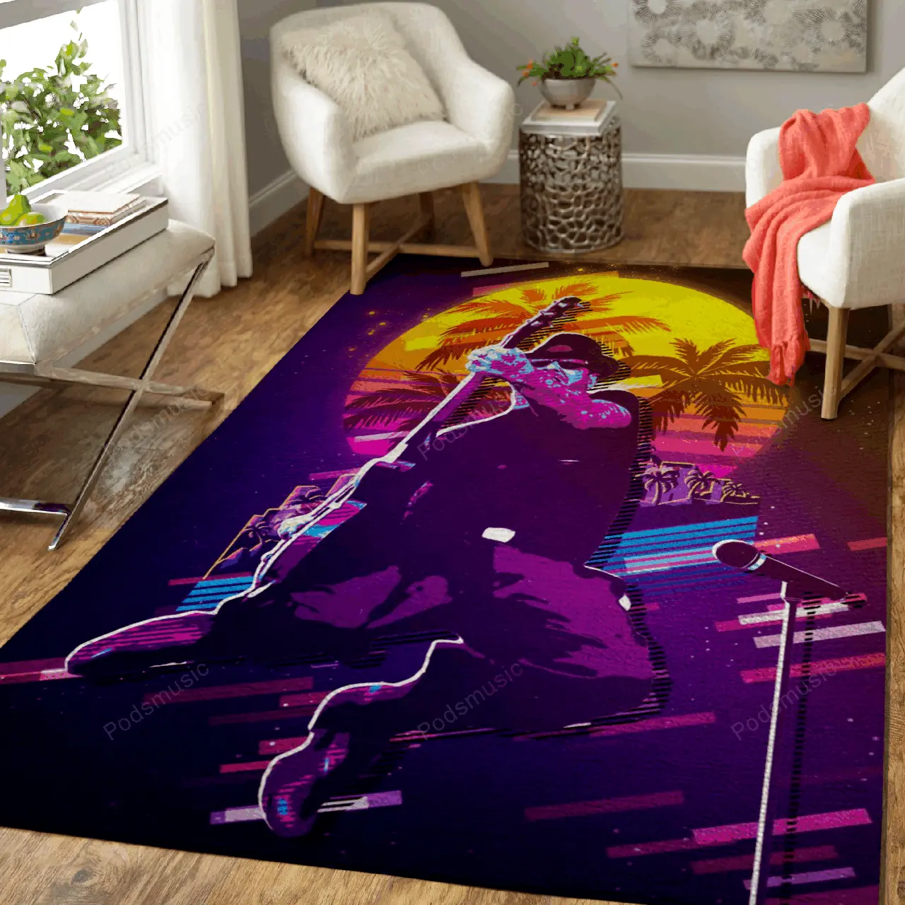Mike Ness Jump 80S Artwork Music Synthwave 80S Art For Fans Area Rug Living Room Carpet Rug Regtangle Carpet Floor Decor Home Decor
