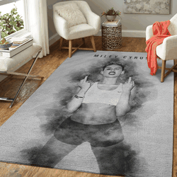 Miley Cirus Music Monochrome Art For Fans Area Rug Living Room Carpet Rug Regtangle Carpet Floor Decor Home Decor
