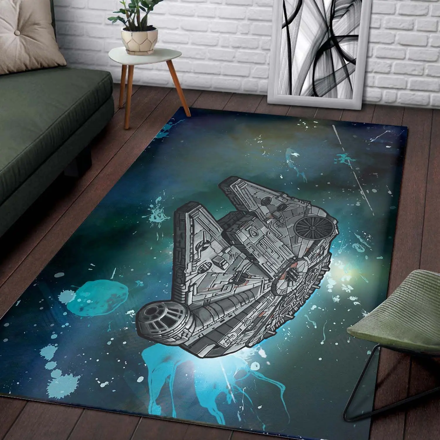 Millennium Falcon Area Rugs Star Wars Movies Living Room Carpet Home