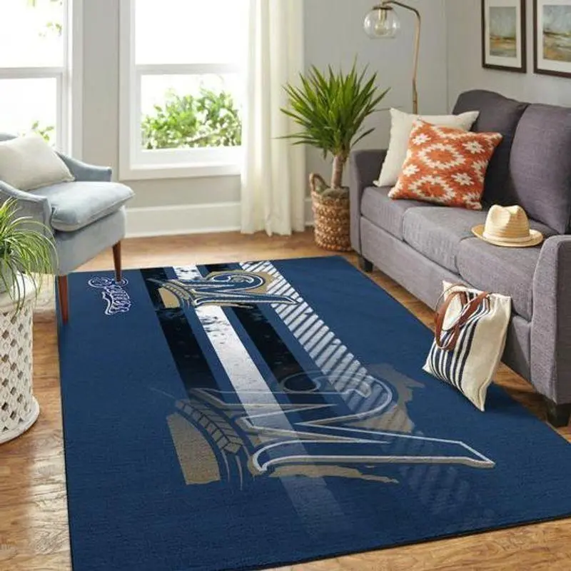Milwaukee Brewers Area Rug Mlb Team Logo Carpet Living Room Rugs Decor V8379