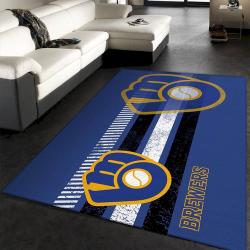 Milwaukee Brewers Camo Area Rug Mlb Team Logo Carpet Living Room Decor 10