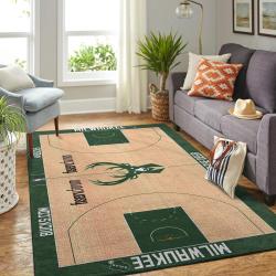 Milwaukee Bucks Court Area Rug Nba Carpet Living Room Rugs Rug Regtangle Carpet