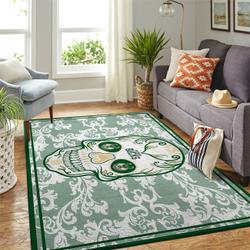 Milwaukee Bucks Nba Skull Flower Style Living Room Carpet Rug Regtangle Carpet