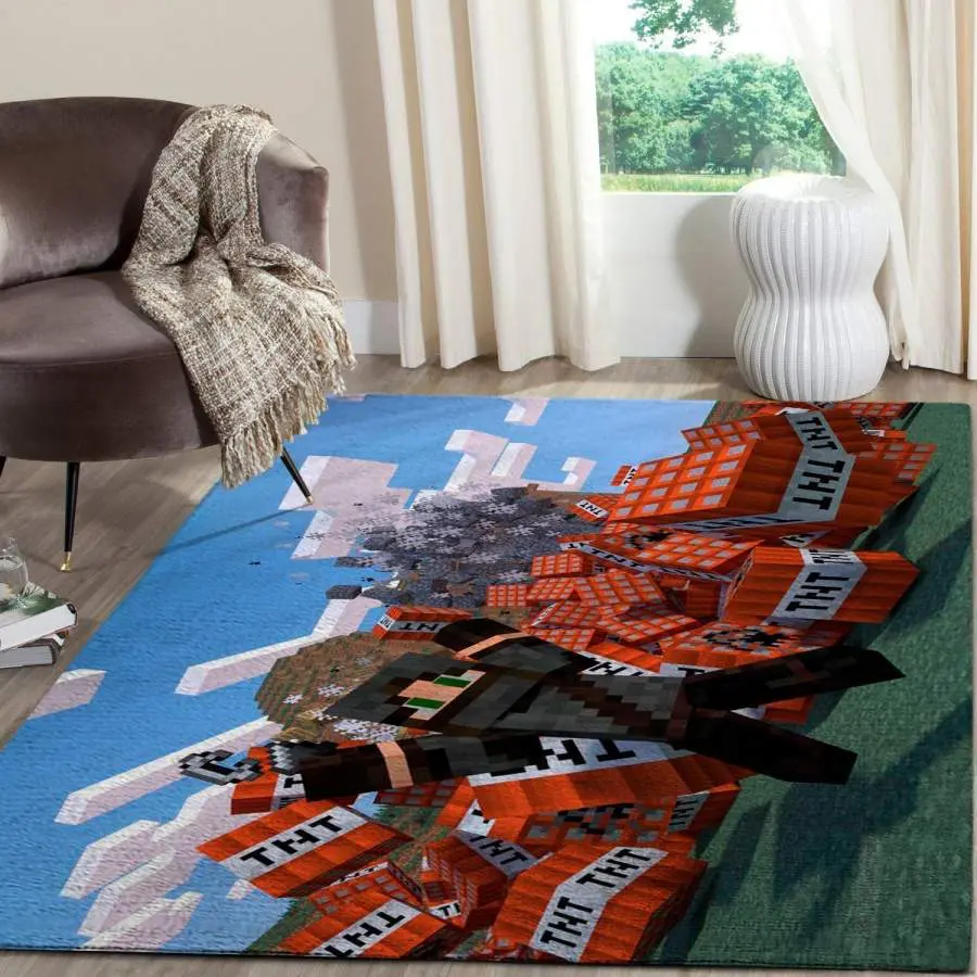 Minecraft Area Rug Living Room Rug Home Decor Video Game Gfd 19120616