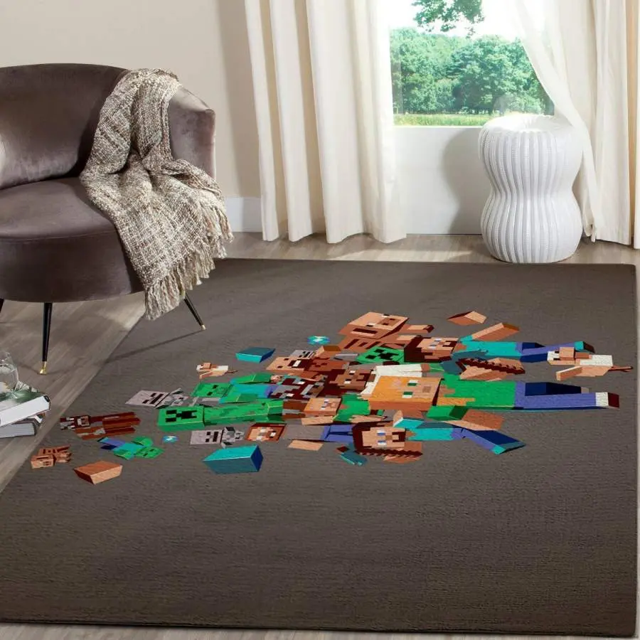 Minecraft Area Rug Living Room Rug Home Decor Video Game Gfd 19120621