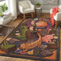 Minecraft Area Rug Living Room Rug Home Decor Video Game Gfd M25108