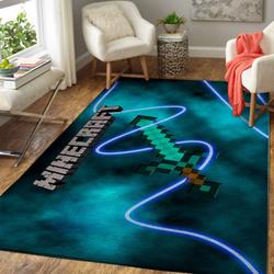 Minecraft Area Rug Living Room Rug Home Decor Video Game Gfd M30101