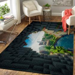 Minecraft Area Rug Living Room Rug Home Decor Video Game Gfd M30102