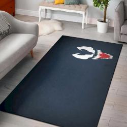 Minimalistic Venom Marvel Comics Blue Background Rug Living Room Rug