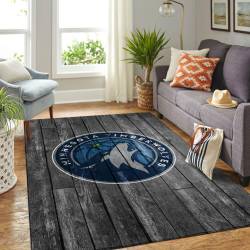 Minnesota Timberwolves Nba Living Room Carpet Gray Wooden Rug Regtangle Carpet