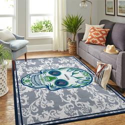 Minnesota Timberwolves Nba Skull Flower Style Living Room Rug Regtangle Carpet