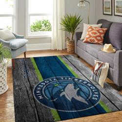 Minnesota Timberwolves Nba Wooden Style Living Room Rug Regtangle Carpet 1