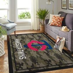 Minnesota Twins Camo Style Area Rug Mlb Baseball Team Logo Home Decor Rug V4625