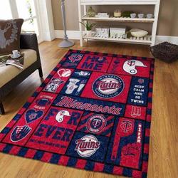 Minnesota Twins Collage Style Area Rug Mlb Baseball Team Logo Home Decor Rug V4627