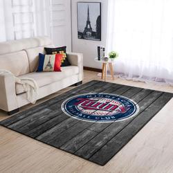 Minnesota Twins Wooden Style Area Rug Mlb Baseball Team Logo Home Decor Rug 9