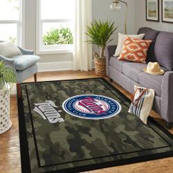 Minnesota Twins Camo Style Area Rug Mlb Baseball Team Logo Home Decor Rug 11