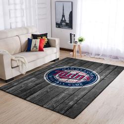 Minnesota Twins Wooden Style Area Rug Mlb Baseball Team Logo Home Decor Rug 12