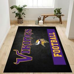 Minnesota Vikings Football Nfl 1 Living Room And Bed Room Rug Regtangle Carpet