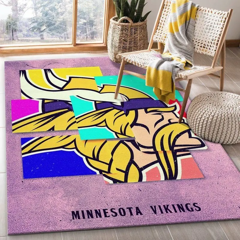 Minnesota Vikings Football Nfl 14 Living Room Bed Room Rug Regtangle Carpet