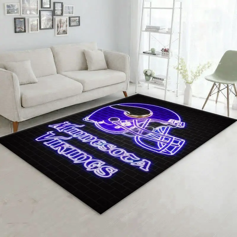 Minnesota Vikings Football Nfl 18 Living Room Bed Room Rug Regtangle Carpet