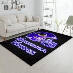 Minnesota Vikings Football Nfl 18 Living Room Bed Room Rug Regtangle Carpet