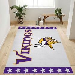 Minnesota Vikings Football Nfl 2 Living Room Bed Room Rug Regtangle Carpet