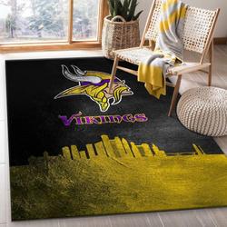 Minnesota Vikings Football Nfl 22 Living Room Bed Room Rug Regtangle Carpet