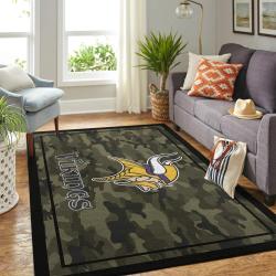 Minnesota Vikings Nfl Camo Style Living Room Carpet Home Rug Regtangle Carpet