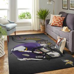 Minnesota Vikings Nfl Area Rugs Helmet Living Room Sports Rug Regtangle Carpet