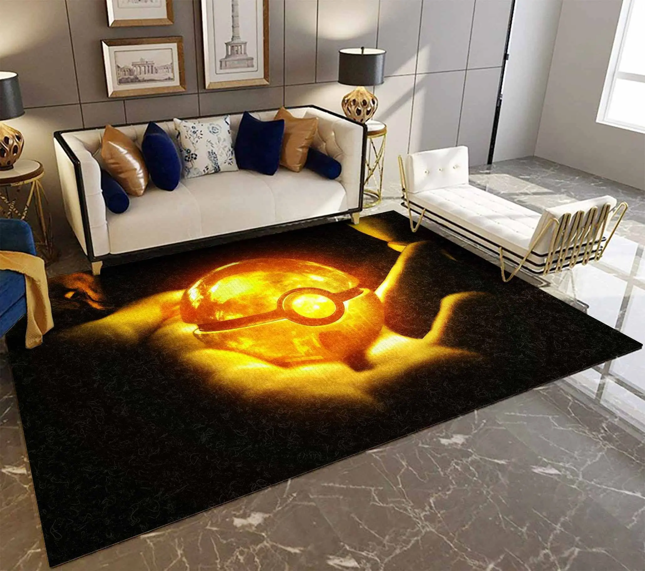 Moon Pattern Print Area Rug Living Room Rug Home Decor