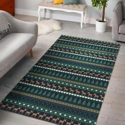 Moose Christmas Tree Pattern Print Area Rug Living Room Rug Home Decor
