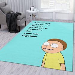 Morty Smith Cartoon Quotes Area Rug Living Room And Bed Room Rug Rug Regtangle Carpet Floor Decor Home Decor