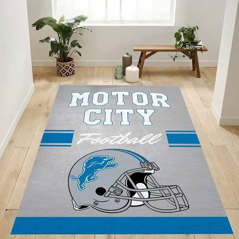 Motor City Football Nfl 1 Area Rug Living Room And Bed Room Rug Rug Regtangle Carpet Floor Decor Home Decor