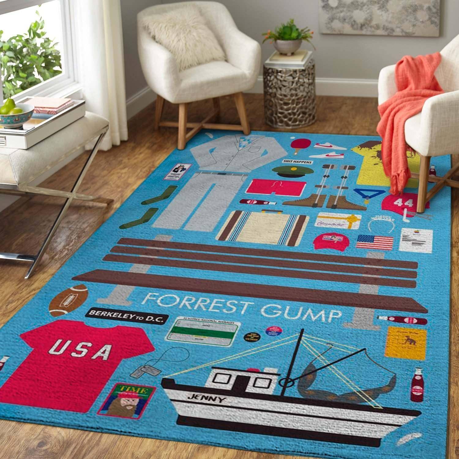 Movie Fans Forest Gump Area Rug Living Room Rug Home Decormovie Home Decor