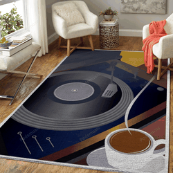 Music And Coffee Coffee And Drinks Art For Fans Area Rug Living Room Carpet Rug Regtangle Carpet Floor Decor Home Decor