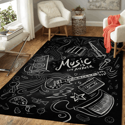 Music Back 2 School Art For Fans Area Rug Living Room Carpet Rug Regtangle Carpet Floor Decor Home Decor
