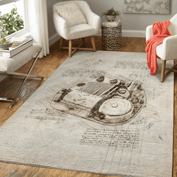 Music Box Da Vinci Inspired Sketches Art For Fans Area Rug Living Room Carpet Rug Regtangle Carpet Floor Decor Home Decor